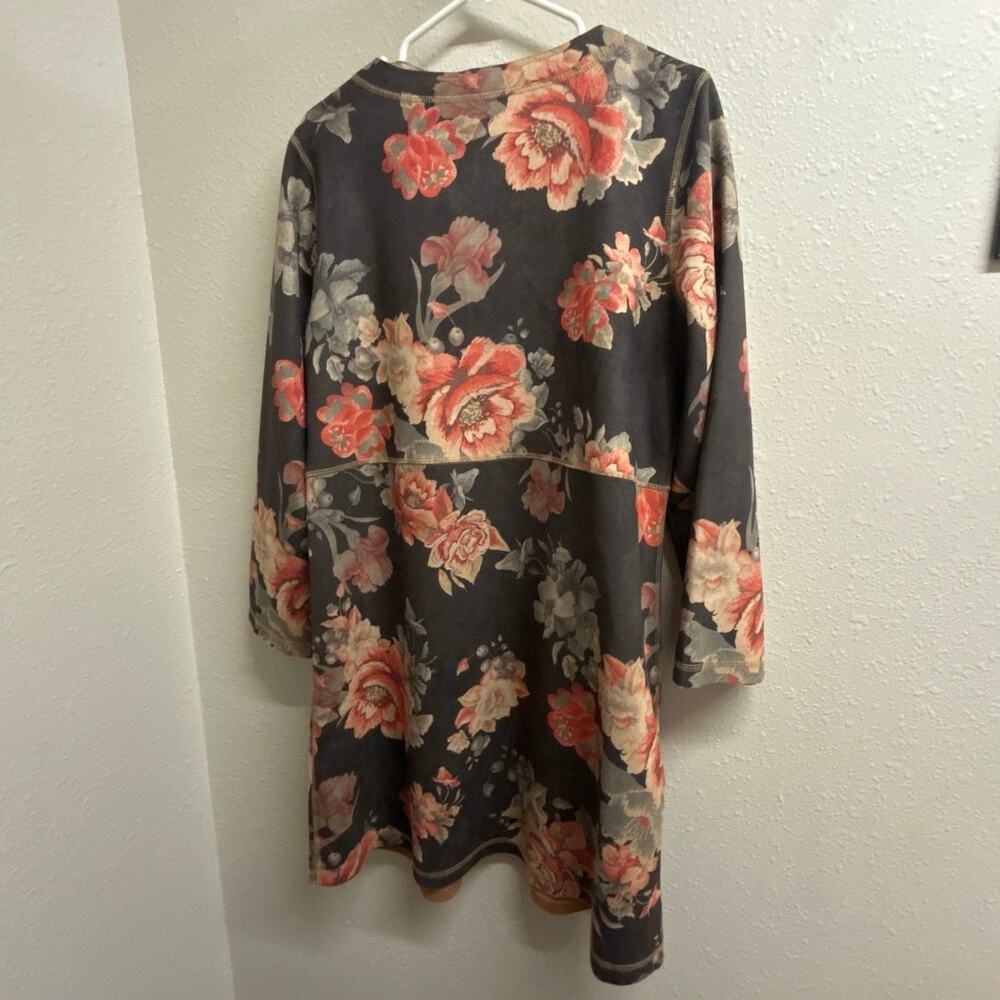 NWT Anthropologie Floral Faux Suede super soft Jacket Boho Festival Layer Size L - Picture 8 of 11